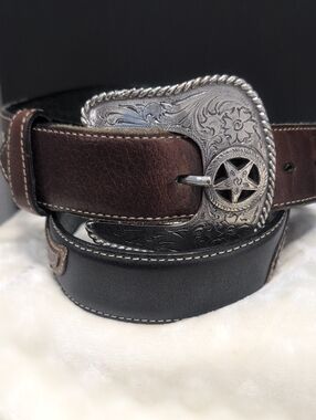 Vintage Larry Mahan Western Leather Belt